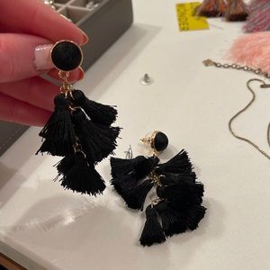 Black earrings tassel sugarfix never worn